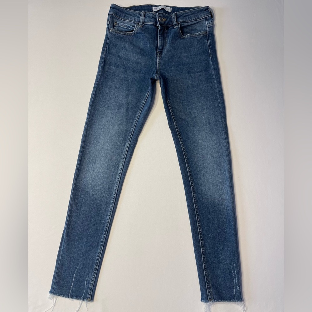 Zara High Rise Blue Denim Jeans